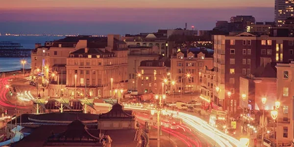 Brighton seafront at night