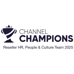 Channel Champions white Reseller HR, People & Culture Team blue 2025