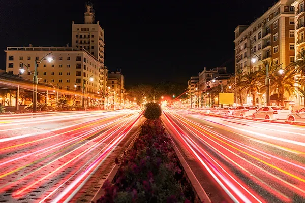 Long exposure shot in street