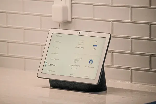 Tablet in kitchen with smart app open