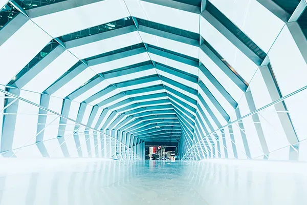 Shot of tunnel from floor