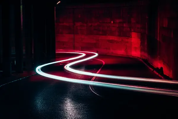 Connecivity lines through a city landscape