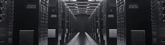 Row of servers in a data centre