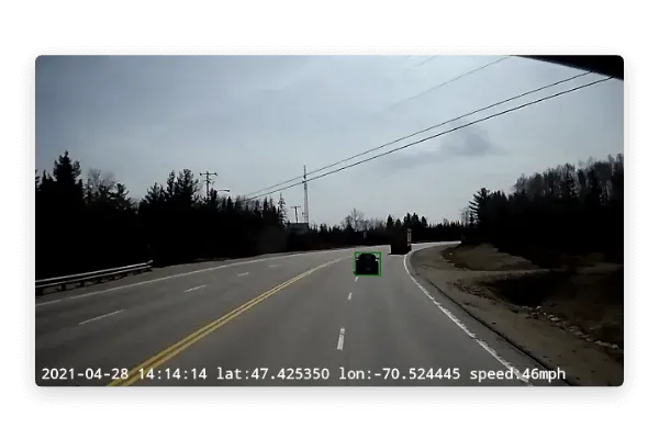 Dashcam facing at road with cars in front