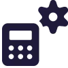 Calculator cog icon